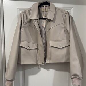 BlankNYC Women's Faux Leather Cropped Jacket